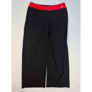 Adidas Athletic Pants Women XL Black Red Climate365 Wide Leg Vintage 2007